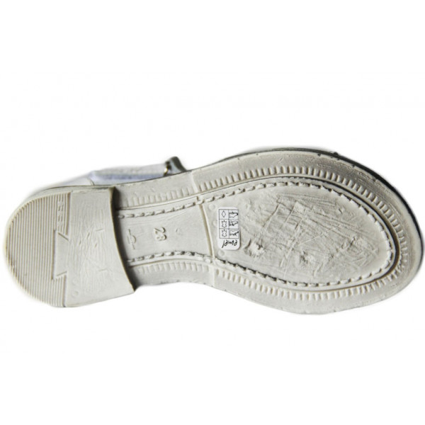 Sandały Buty Emel e 2577-3 Dziewczęce Sandałki na Rzep z ozdobnymi Kwiatuszkami