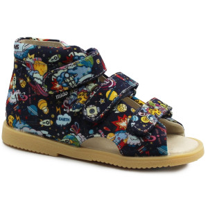 Buty do szkoły i przedszkola dla chłopca granat kosmos na rzep Obcas Thomasa Mido 816