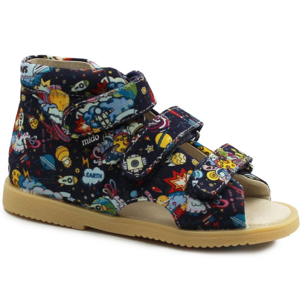 Buty do szkoły i przedszkola dla chłopca granat kosmos na rzep Obcas Thomasa Mido 816