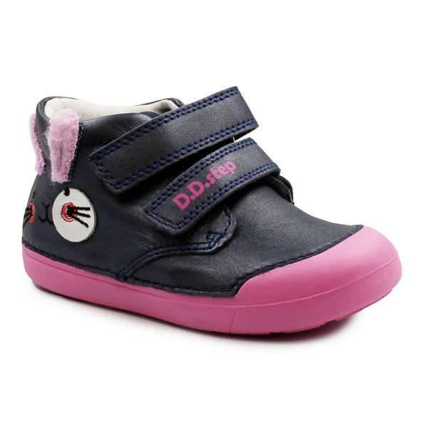 Buty dla dziewczynki na wiosnę z króliczkiem D.D.Step a066-343 Royal Blue