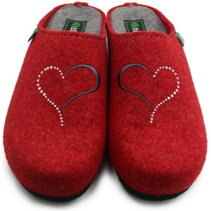 Kapcie po domu na zimę damskie czerwone Dr Brinkmann 330008-04