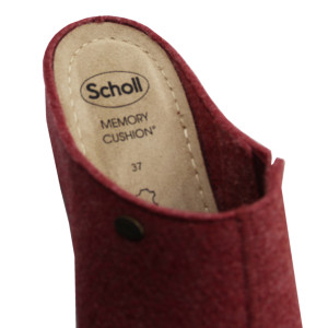 Domowe klapki na koturnie czerwone Scholl Iverness Wedge med mf308981609 Rose