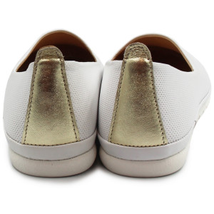 Eleganckie Baleriny Ze Skóry Naturalne Białe Damskie Dlastopy 02