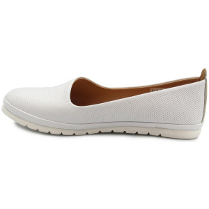 Eleganckie Baleriny Ze Skóry Naturalne Białe Damskie Dlastopy 02