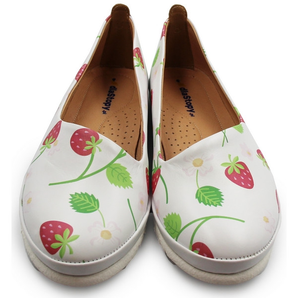 Wygodne lekkie baleriny z miękką wkładką skórzane do pracy Dlastopy 03