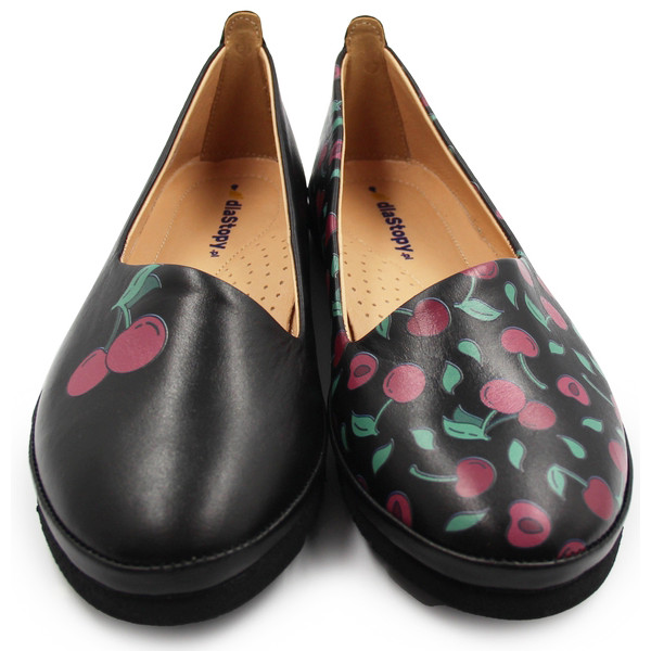 Damskie Buty Do Pracy Baleriny Skóra Naturalna Dlastopy 04