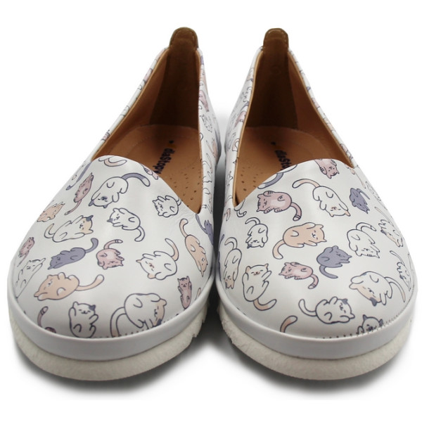 Baleriny Damskie Skóra Naturalna Koty Dlastopy 05