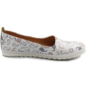 Baleriny Damskie Skóra Naturalna Koty Dlastopy 05