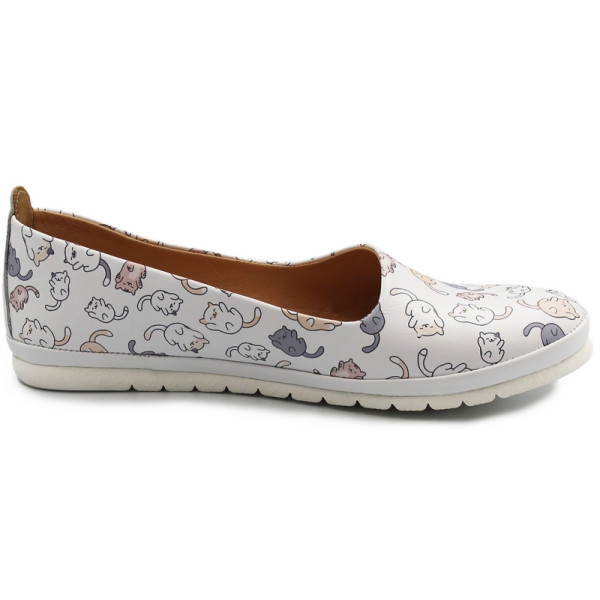 Baleriny Damskie Skóra Naturalna Koty Dlastopy 05