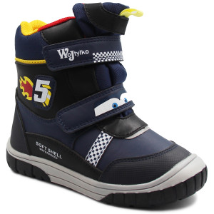Ocieplane śniegowce dla chłopca na rzep Wojtyłko 3z24098 Auta