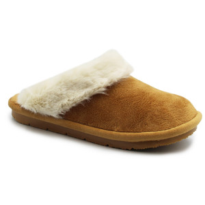 Damskie miękkie kapcie po domu Scholl Brienne Med mf308541013 Camel