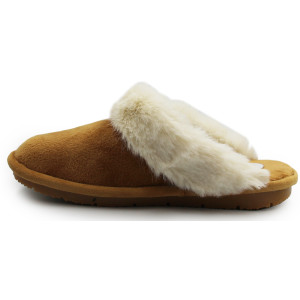 Damskie miękkie kapcie po domu Scholl Brienne Med mf308541013 Camel