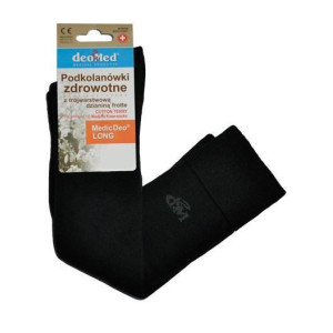 Skarpetki zdrowotne z trójwarstwową dzianiną frotte czarne Medic Deo Long