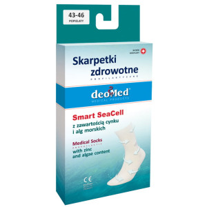 Skarpetki zdrowotne z tlenkiem cynku i algami morskimi szare Smart SeaCell