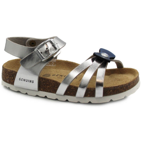 Srebrne eleganckie sandały dla dziewczynek na lato Genuins II gatunek
