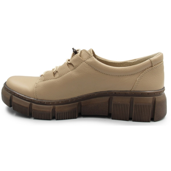 Damskie Buty Skórzane Eleganckie Beżowe Helios 407