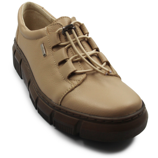 Damskie Buty Skórzane Eleganckie Beżowe Helios 407