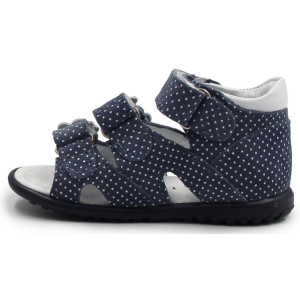 Eleganckie Sandały Ze Skóry Naturalnej W Kropki Dla Dziewczynek Emel e 2090-16D