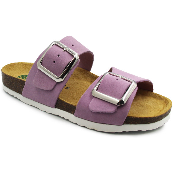 Fioletowe Klapki Damskie Na Lato Ze Skóry Naturalnej Dr Brinkmann 700529-59