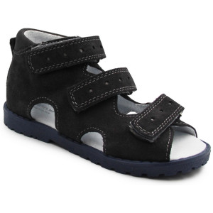 Kapcie dla dzieci ze skóry naturalnej i obcasem thomasa Kornecki OR 03 ciemny szary