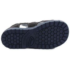 Kapcie dla dzieci ze skóry naturalnej i obcasem thomasa Kornecki OR 03 ciemny szary