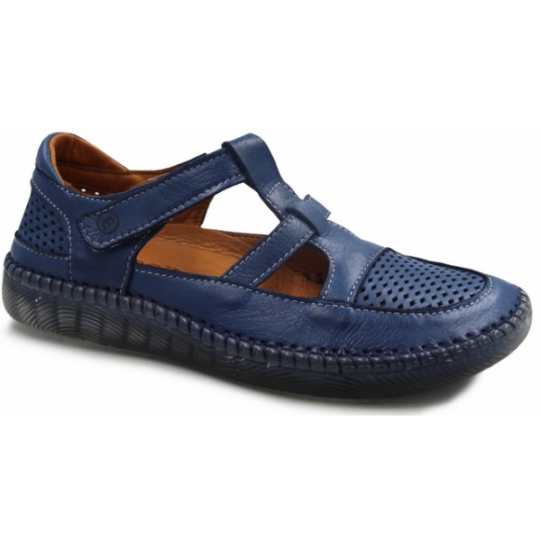 Półbuty Damskie Miękkie Elastyczne Wyciągana Wkładka Manitu 840071-05 blau