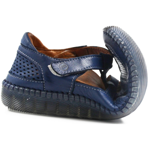Półbuty Damskie Miękkie Elastyczne Wyciągana Wkładka Manitu 840071-05 blau