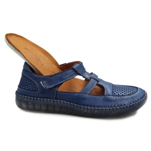 Półbuty Damskie Miękkie Elastyczne Wyciągana Wkładka Manitu 840071-05 blau