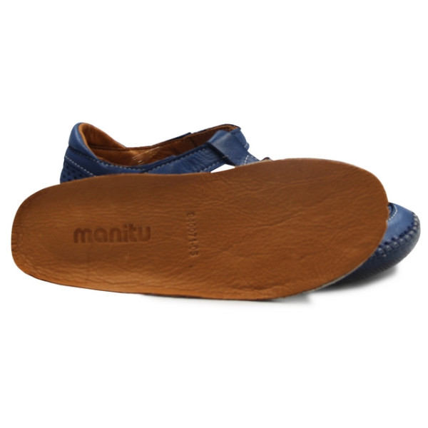 Półbuty Damskie Miękkie Elastyczne Wyciągana Wkładka Manitu 840071-05 blau
