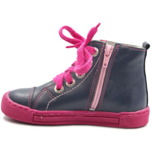 Skórzane trampki dla dziewczynki na zamek w serduszka Dawid 1122