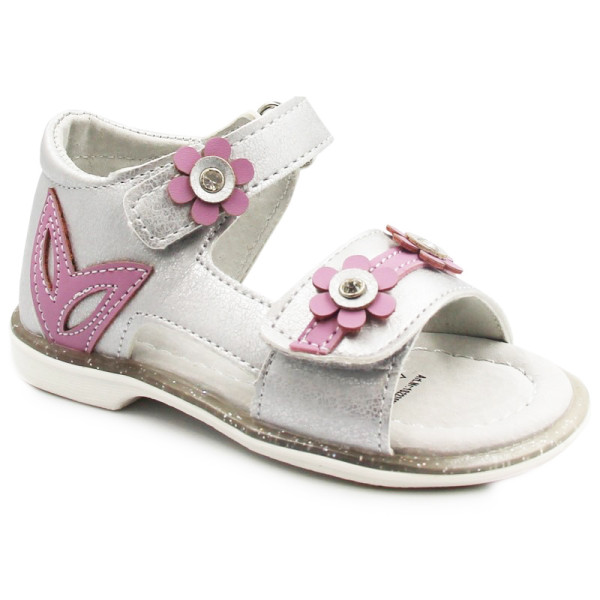 Sandały Dziewczęce Wojtyłko Srebrne 1s22302