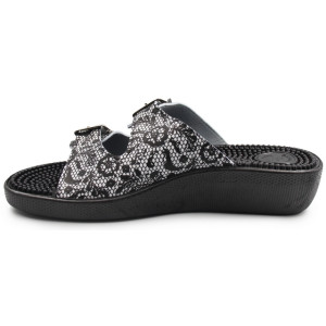 Klapki Damskie Masujące Stopy Fakirki 03/C2F Pizzo Bianco/Nero Fin Flex