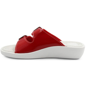 Klapki Dla Kobiet Masujące Czerwone 03/C2F Rosso Vernice Fin Flex