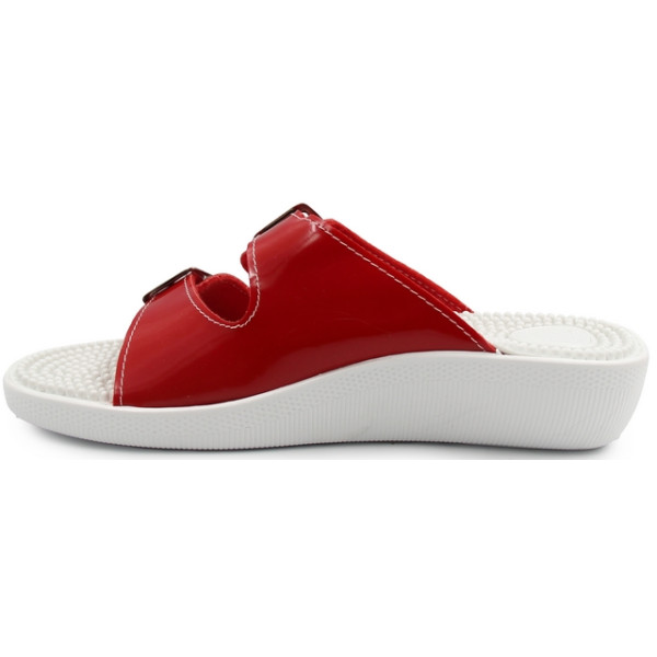 Klapki Dla Kobiet Masujące Czerwone 03/C2F Rosso Vernice Fin Flex