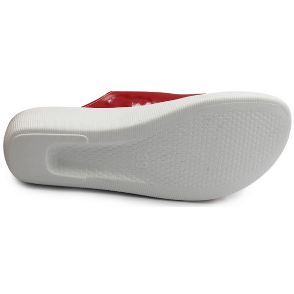 Klapki Dla Kobiet Masujące Czerwone 03/C2F Rosso Vernice Fin Flex