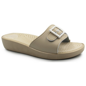 Damskie Klapki Z Wypustkami Masujące Fakirki 03/C1F Beige Fin Flex