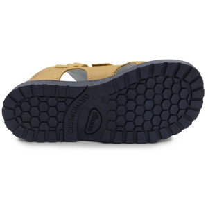 Kapcie ortopedyczne z misiem dla chłopca do przedszkola Kornecki OR 16 rudy skóra