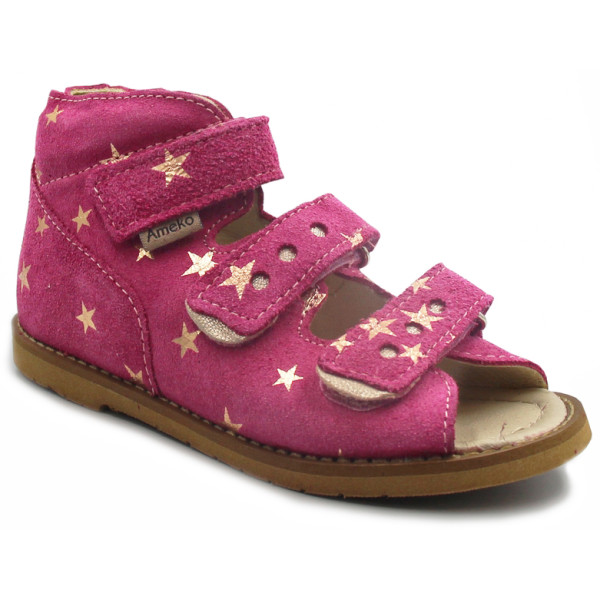 Sandałki Ortopedyczne Dla Dziewczynek W Gwiazdki Do Przedszkola Ameko
