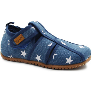 Kapcie dla chłopca do przedszkola i szkoły niebieskie w gwiazdki  Emel e 101-1