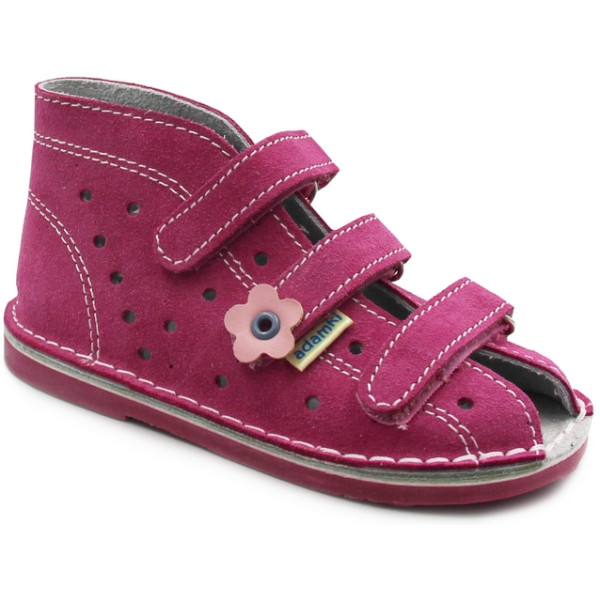 Kapcie profilaktyczne dla dziewczynki do przedszkola z obcasem Thomasa Adamki 01 2N-1 3k fuksja