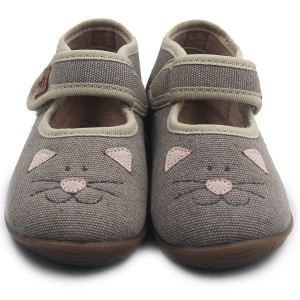 Kapcie Dla Dziewczynki Na Rzep Elastyczna Podeszwa Emel ek 4000C-1