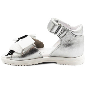 Sandałki Dziewczęce Kokardka Srebrne BARTEK 11534009