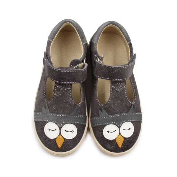 Półbuty dla dziewczynki z sówką brokatowe na jesień Mido 20-43