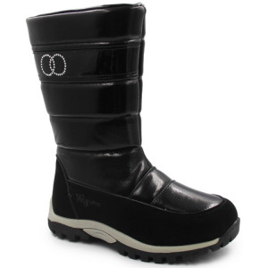 Kozaki Dla Dziewczynki Wysokie Śniegowce z Membraną Wojtyłko 5z24100 Czarny