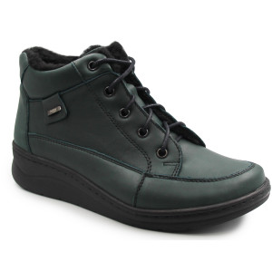 Ocieplone Buty Damskie Na Zimę Sznurowane Helios 553 Zielony