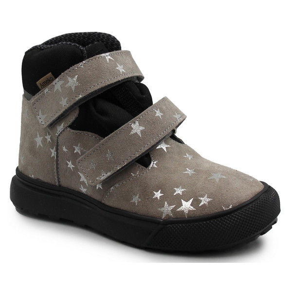 Buty Dla Dziewczynki Na Wiosnę i Jesień Lekko Ocieplane Ameko Robin Szare Gwiazdki