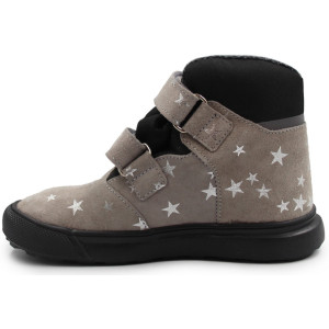 Buty Dla Dziewczynki Na Wiosnę i Jesień Lekko Ocieplane Ameko Robin Szare Gwiazdki