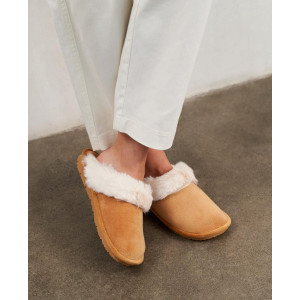 Damskie miękkie kapcie po domu Scholl Brienne Med mf308541013 Camel