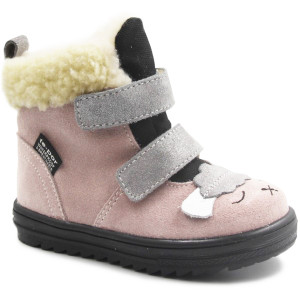 Buty Na Zimę Dla Dziewczynki Kozaczki Mido 22-07 Różowe z Membraną Te-Por