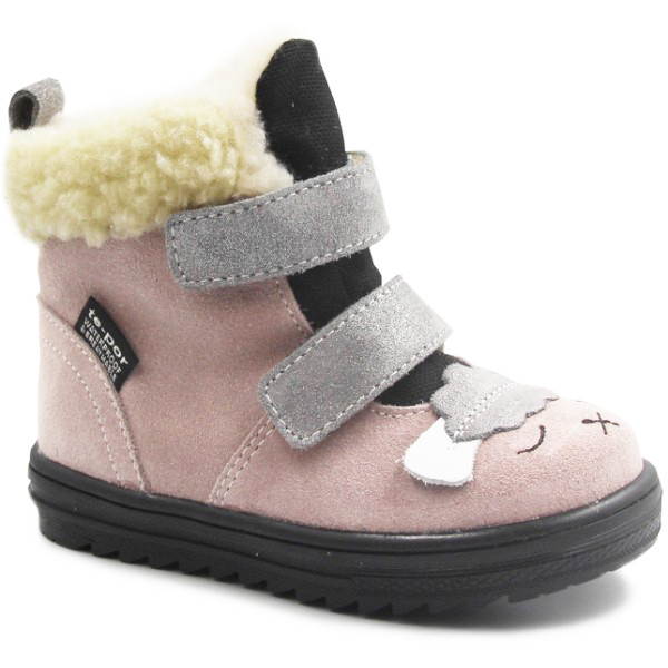 Buty Na Zimę Dla Dziewczynki Kozaczki Mido 22-07 Różowe z Membraną Te-Por